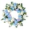 22" Blue & Cream Hydrangea Mix Wreath by Ashland®